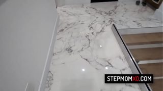 Stepson caught his stepmom Sheena Ryder eating out his stepaunt Tommy King pussy and he joins